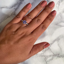 Load image into Gallery viewer, 2.14ct EGL Certified Round Unheated Lavender Sapphire Ring with Diamonds in 18K White Gold