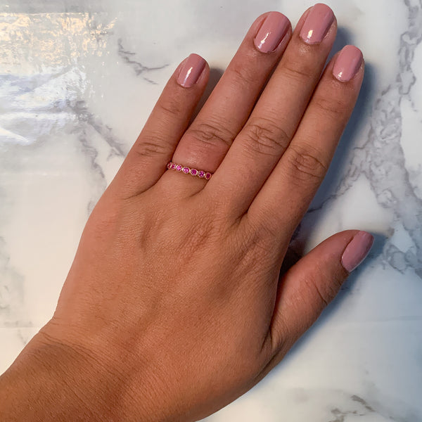 0.26ctw Round Pink Sapphire Ring in 14K Rose Gold