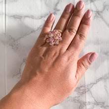 Load image into Gallery viewer, 4.99ctw Floral Padparadscha Ring with Diamond Accents in 18K Rose Gold
