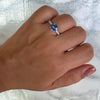 1.75ct. EGL Certified Round Blue Sapphire Ring with Hidden Diamond Halo in 18K White Gold