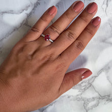 Load image into Gallery viewer, 1.62ct Oval GIA Certified Unheated Orange Sapphire Ring with Diamond Accents in 18K White Gold