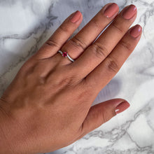 Load image into Gallery viewer, 0.37ct Round Red Spinel Ring with Diamond Accents in 18K White Gold