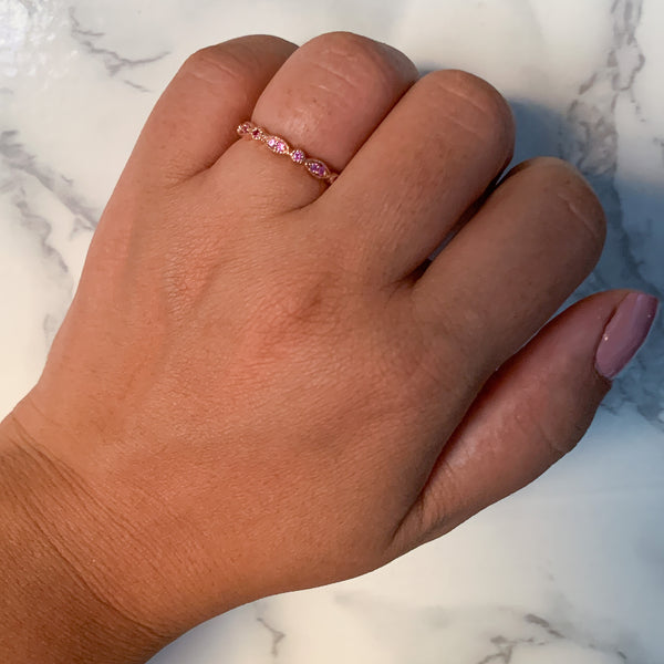 0.26ctw Pink Sapphire Alternating Marquise Ring in 14K Rose Gold