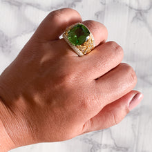 Load image into Gallery viewer, 10.07ct Cushion Tourmaline Ring with Diamond Accents in 18K Yellow Gold