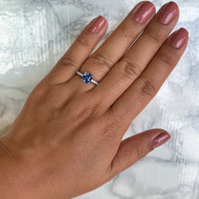 Load image into Gallery viewer, 1.85ct. Unheated Cushion EGL Certified Blue Sapphire Ring with Diamond Accents in 18K White Gold