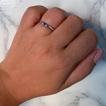 Load image into Gallery viewer, 0.10ct Round Blue Sapphire Ring in 18K White Gold