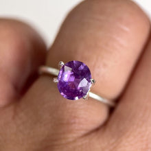 Load and play video in Gallery viewer, 1.45 ct. Oval Unheated EGL Certified Purple Sapphire
