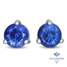 Load image into Gallery viewer, 1.05ctw Round Blue Sapphire Earrings in 14K White Gold
