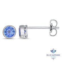 Load image into Gallery viewer, 1.17ctw Round Blue Sapphire Earrings in 14K White Gold
