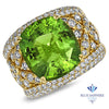 10.07ct Cushion Tourmaline Ring with Diamond Accents in 18K Yellow Gold