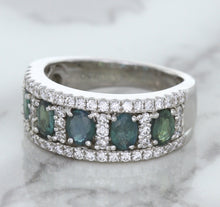 Load image into Gallery viewer, 1.41ctw Oval Alexandrite Ring with Diamond Accents in 18K White Gold
