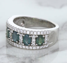 Load image into Gallery viewer, 1.41ctw Oval Alexandrite Ring with Diamond Accents in 18K White Gold
