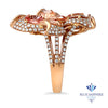 4.26ctw Padparadscha Ring with Diamond Accents in 18K Rose Gold