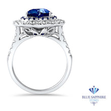 Load image into Gallery viewer, 2.39ct Heart Shape Blue Sapphire Ring with Sapphire and Diamond Halo in 18K White Gold
