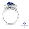 2.39ct Heart Shape Blue Sapphire Ring with Sapphire and Diamond Halo in 18K White Gold