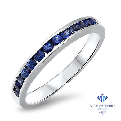 0.35ctw Round Blue Sapphire Ring in 18K White Gold