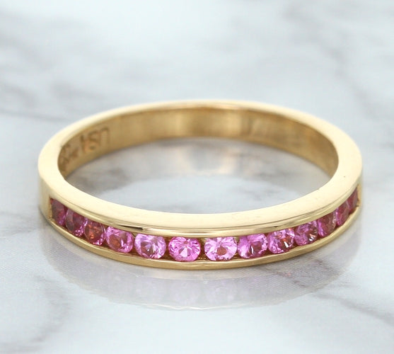 0.35ctw Round Pink Sapphire Ring in 14K Rose Gold