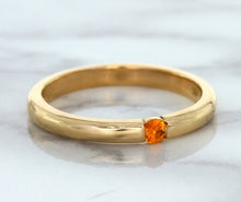 Load image into Gallery viewer, 0.10ct Round Orange Sapphire Ring in 14K Rose Gold
