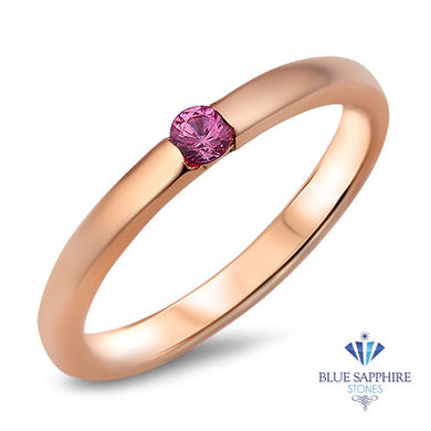 0.10ct Round Pink Sapphire Ring in 14K Rose Gold