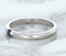 Load image into Gallery viewer, 0.10ct Round Blue Sapphire Ring in 18K White Gold
