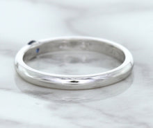 Load image into Gallery viewer, 0.10ct Round Blue Sapphire Ring in 18K White Gold
