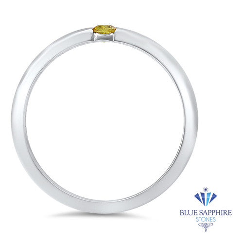 0.10ct Round Yellow Sapphire Ring in 18K White Gold