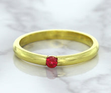 Load image into Gallery viewer, 0.10ct Round Ruby Ring in 18K Yellow Gold
