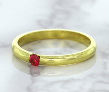 Load image into Gallery viewer, 0.10ct Round Ruby Ring in 18K Yellow Gold
