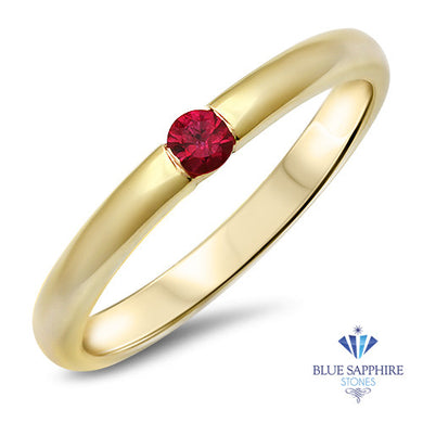 0.10ct Round Ruby Ring in 18K Yellow Gold