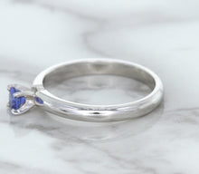Load image into Gallery viewer, 0.28ct Round Blue Sapphire Ring in 14K White Gold
