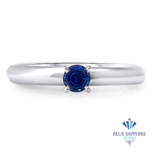 0.28ct Round Blue Sapphire Ring in 14K White Gold