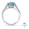 1.65ct Oval Opal Ring with Diamond Accents in 14K White Gold