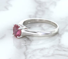 Load image into Gallery viewer, 1.27ct Round Pink Sapphire Ring in 14K White Gold
