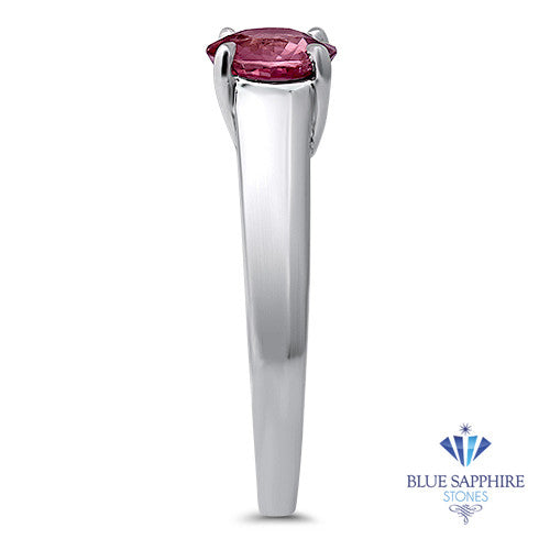 1.27ct Round Pink Sapphire Ring in 14K White Gold
