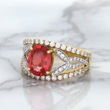 Load image into Gallery viewer, 2.31ct Oval Spinel Ring with Diamond Accents in 18K Rose Gold
