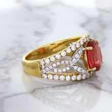 Load image into Gallery viewer, 2.31ct Oval Spinel Ring with Diamond Accents in 18K Rose Gold
