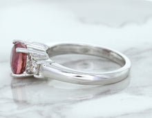 Load image into Gallery viewer, 2.26ct Round Pink Sapphire Ring with Diamond Accents in 18K White Gold
