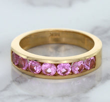 Load image into Gallery viewer, 1.23ctw Round Pink Sapphire Ring in 18K Rose Gold
