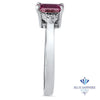 1.21ct Emerald Pink Sapphire Ring with Diamond Accents in 18K White Gold