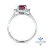 1.21ct Emerald Pink Sapphire Ring with Diamond Accents in 18K White Gold