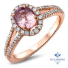 1.27ct Oval Pink Sapphire Ring with Diamond Halo in 18K Rose Gold