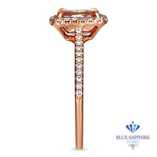 Load image into Gallery viewer, 0.98ct. Radiant Peach Ring with Diamond Halo in 18K Rose Gold
