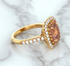 1.75ct. Cushion Padparadscha Ring with Sapphire and Diamond Halo in 18K Rose Gold