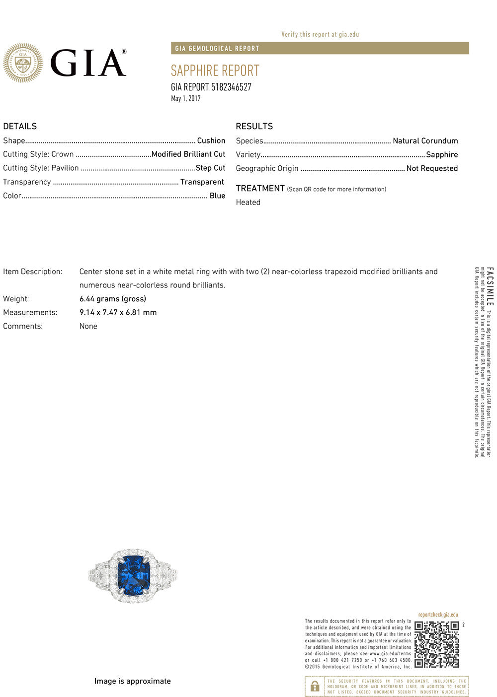 Saphir Bleu Naturel Marquise 0,94 Carats - Certificat AIGS - Neuf Sans Emballage