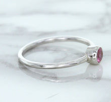 Load image into Gallery viewer, 0.19ct Round Pink Sapphire Ring in 14K White Gold

