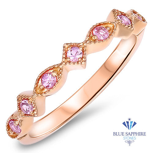 0.22ctw Pink Sapphire Alternating Marquise Ring in 14K Rose Gold