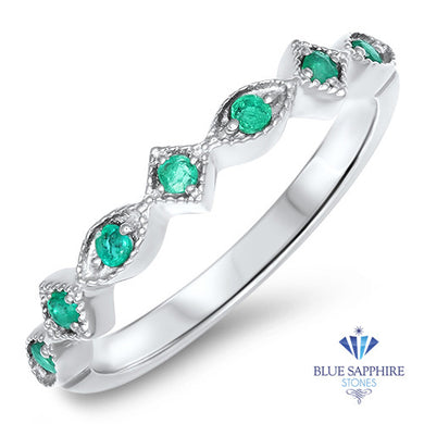 0.21ctw Emerald Alternating Marquise Ring in 14K White Gold