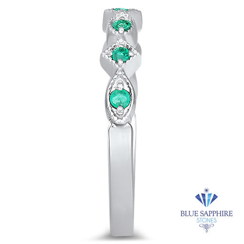0.21ctw Emerald Alternating Marquise Ring in 14K White Gold