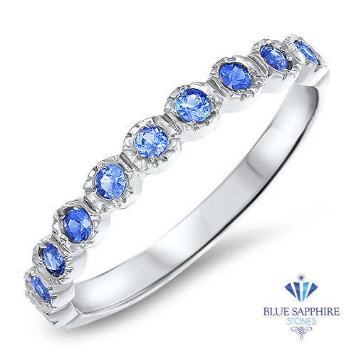 0.30ctw Round Blue Sapphire Ring in 14K White Gold