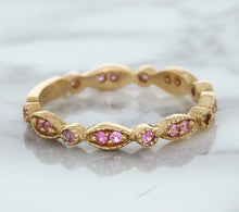 Load image into Gallery viewer, 0.26ctw Pink Sapphire Alternating Marquise Ring in 14K Rose Gold
